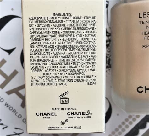 chanel les beiges ingredients